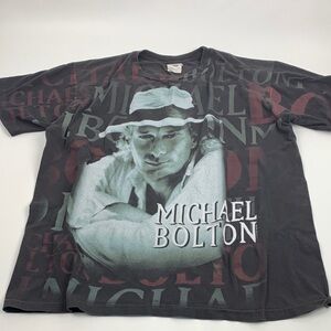 Vintage 1996 Michael Bolton Graphic Music tour Black T-Shirt Single stitch  XL